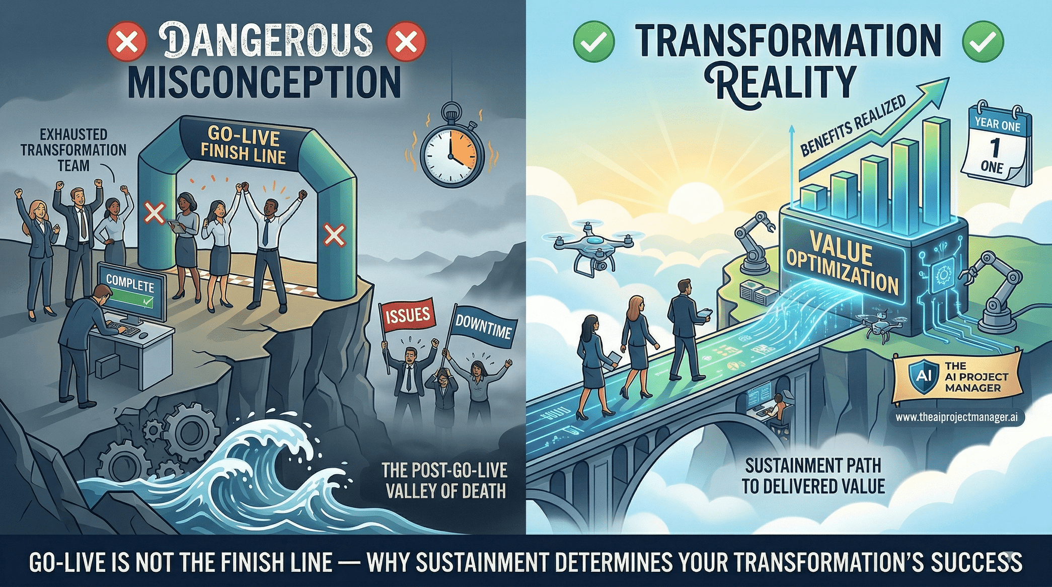 Go-Live Is Not the Finish Line — Why Sustainment Determines Whether Your Transformation Actually Delivers